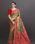 Mehendi Green Soft Tissue Saree