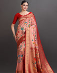 Peach Soft Tissue Saree