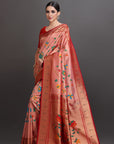 Peach Soft Tissue Saree