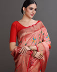 Peach Soft Tissue Saree