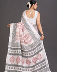 White Linen Saree