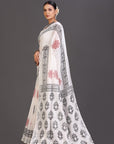White Linen Saree