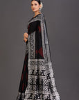 Black and White Linen Saree