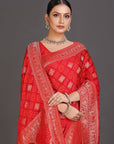 Red Georgette Bandhani Saree