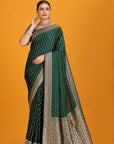 Green Crepe Saree