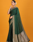 Green Crepe Saree