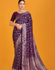 Magenta Crepe Saree