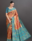 Rust Soft Tissue Saree
