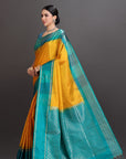 Yellow Soft Kanjivaram Silk Saree