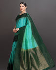 Sea Green Kanjivaram Soft Silk Saree