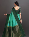 Sea Green Kanjivaram Soft Silk Saree