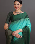 Sea Green Kanjivaram Soft Silk Saree