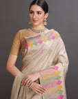 Cream Soft Tissue Saree