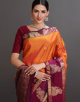 Mango Yellow Kanjivaram Silk Saree