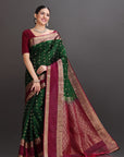 Bottle Green Kanjivaram Silk Saree