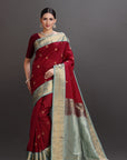 Deep Red Kanjivaram Silk Saree