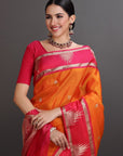 Mango Yellow Kanjivaram Silk Saree