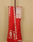 Red mashru silk banarasi saree