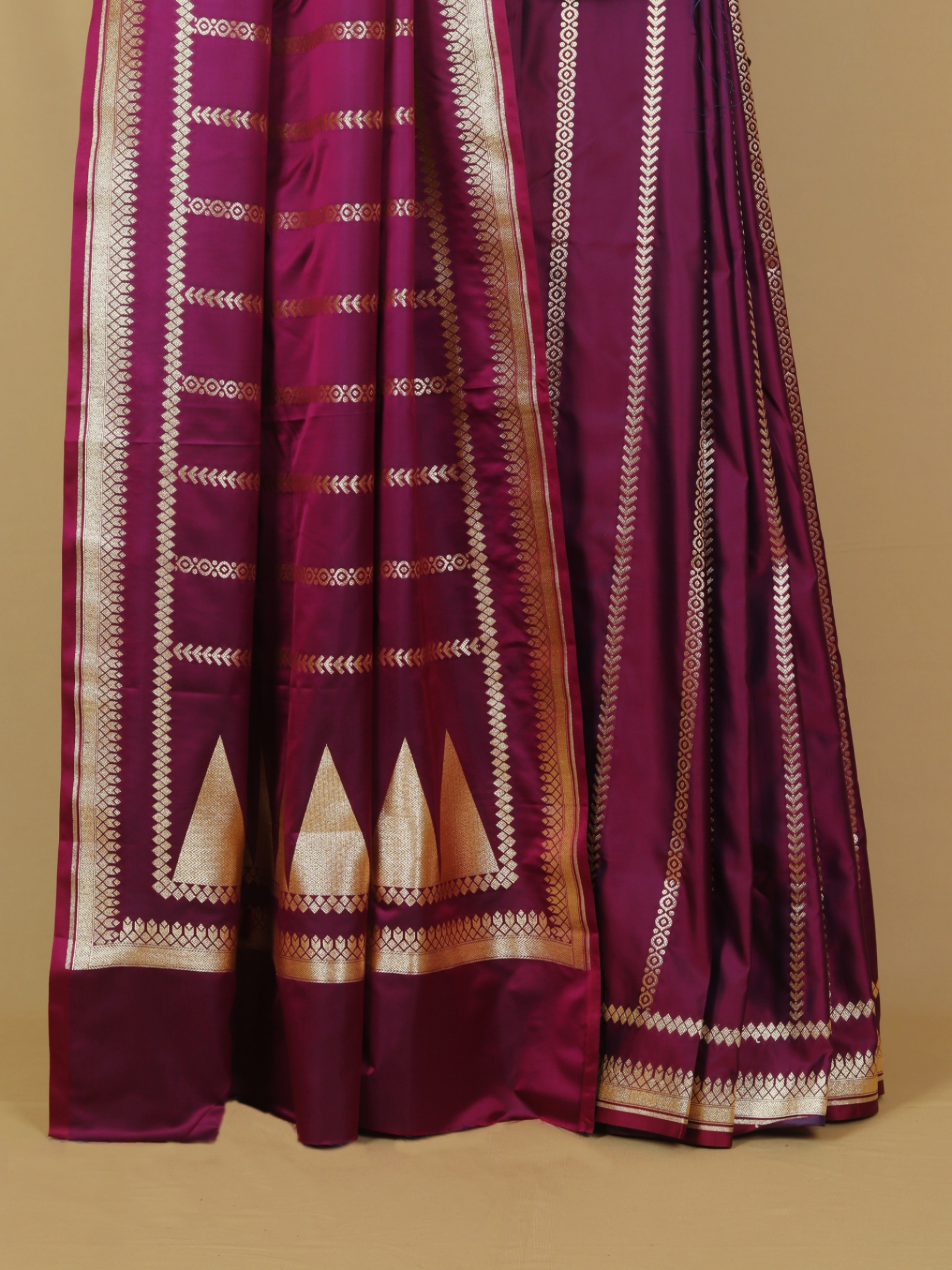 Wine majenta mashru silk banarasi saree