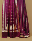 Wine majenta mashru silk banarasi saree