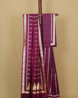 Wine majenta mashru silk banarasi saree