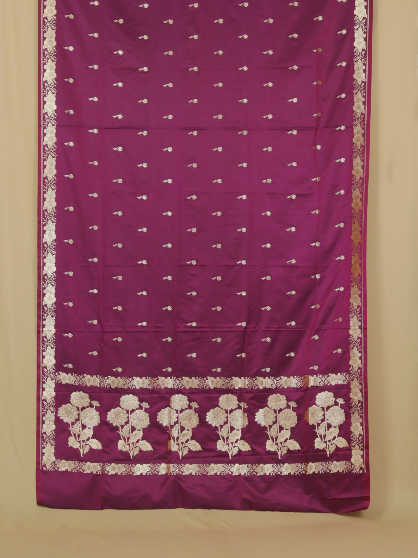 Wine majenta mashru silk banarasi saree