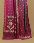 Majenta mashru silk banarasi saree