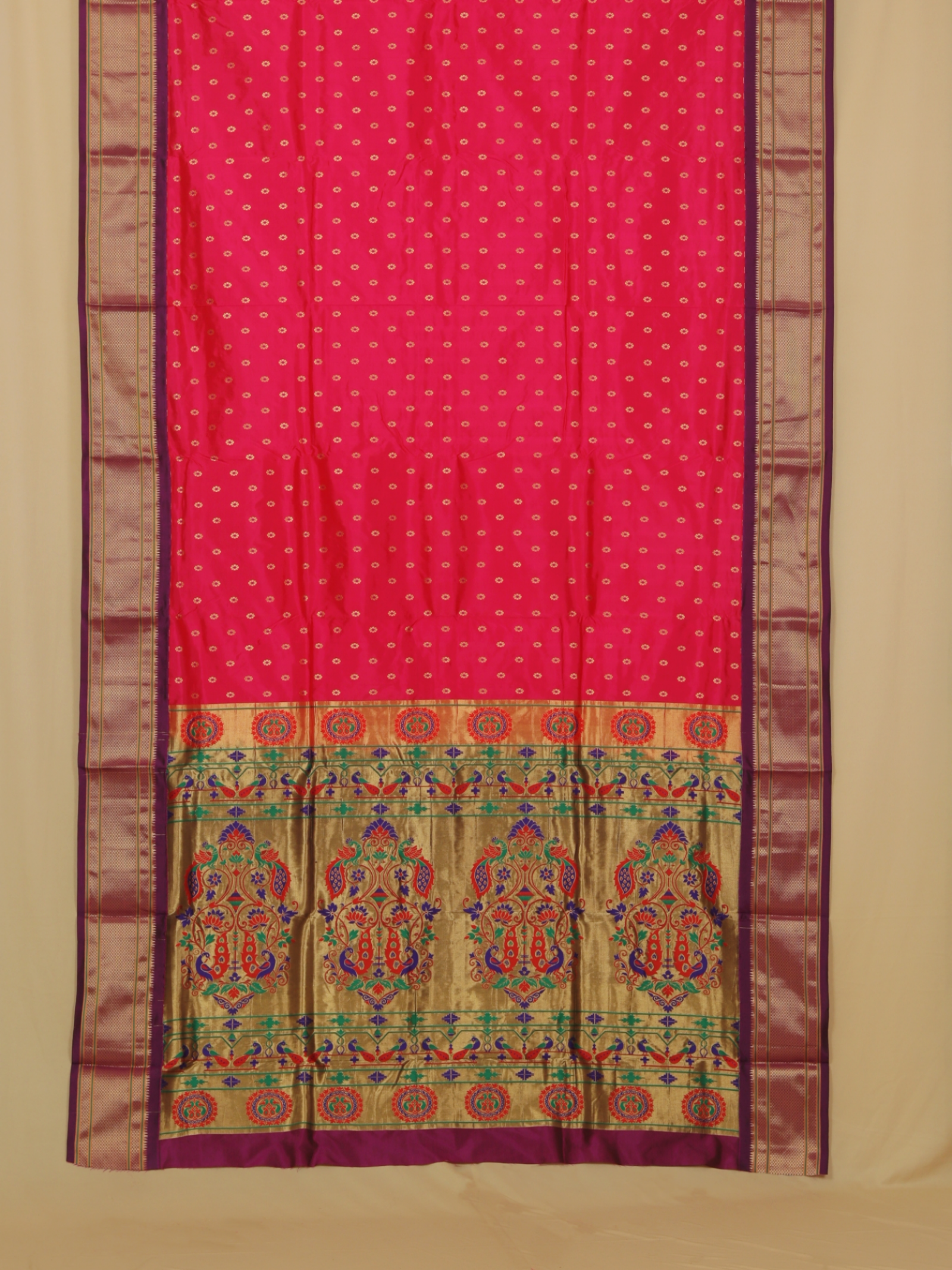Rani by wine silk paithani saree