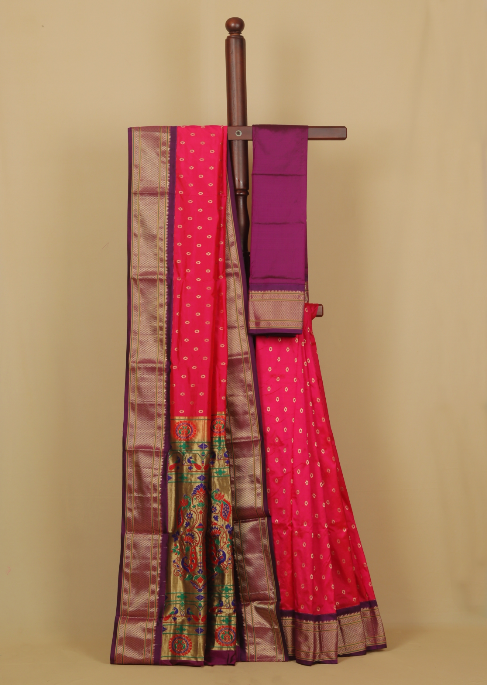 Rani by wine silk paithani saree