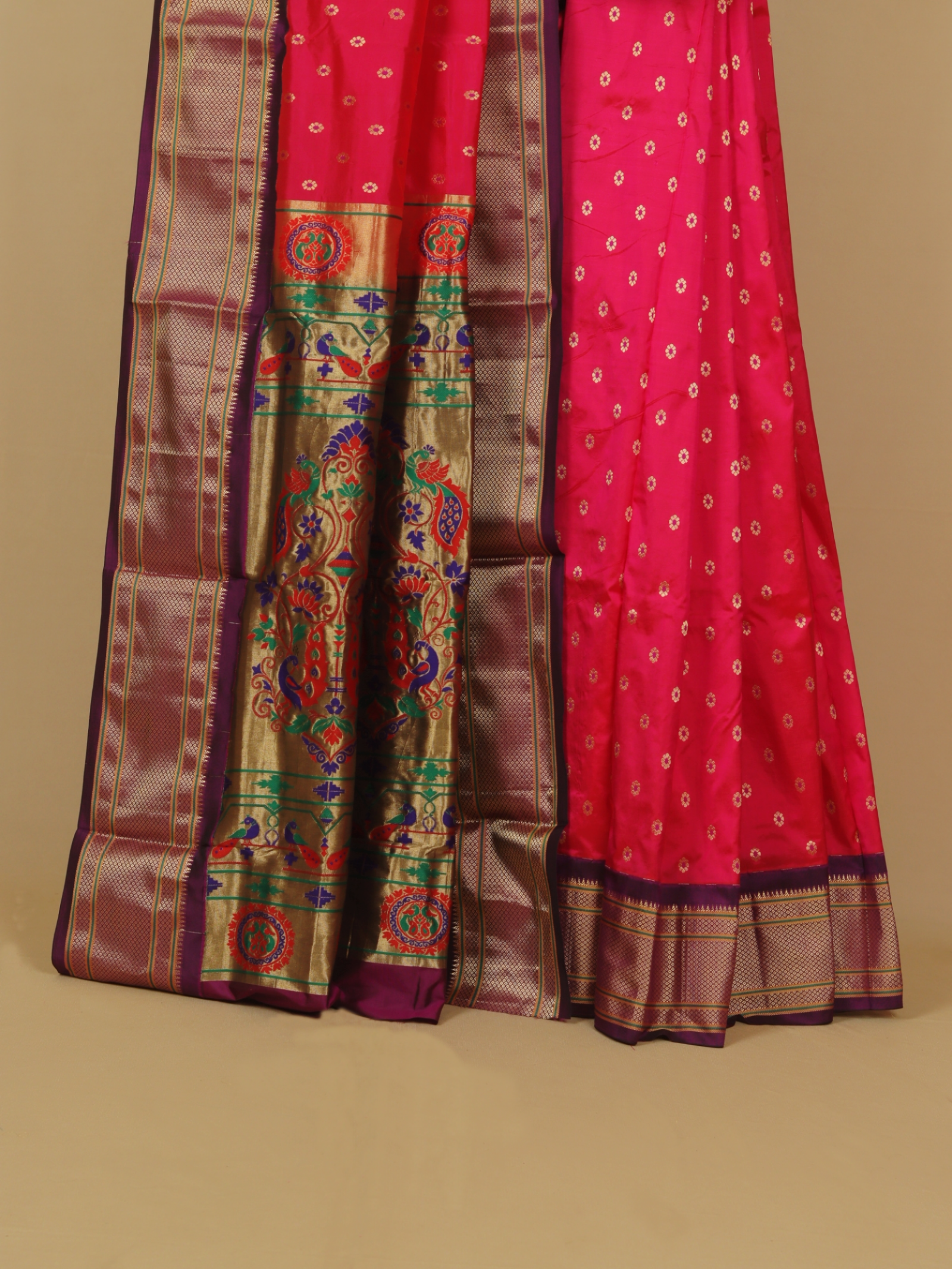 Rani by wine silk paithani saree