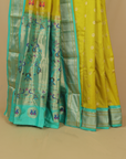 Parrot green silk paithani saree