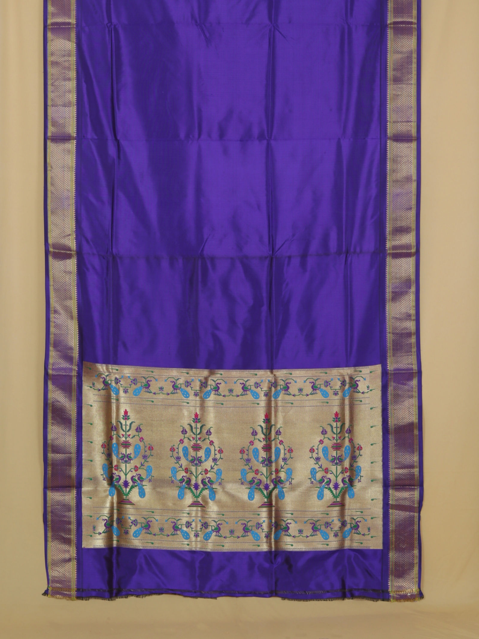 Purple silk paithani saree