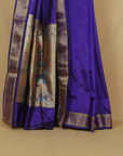 Purple silk paithani saree