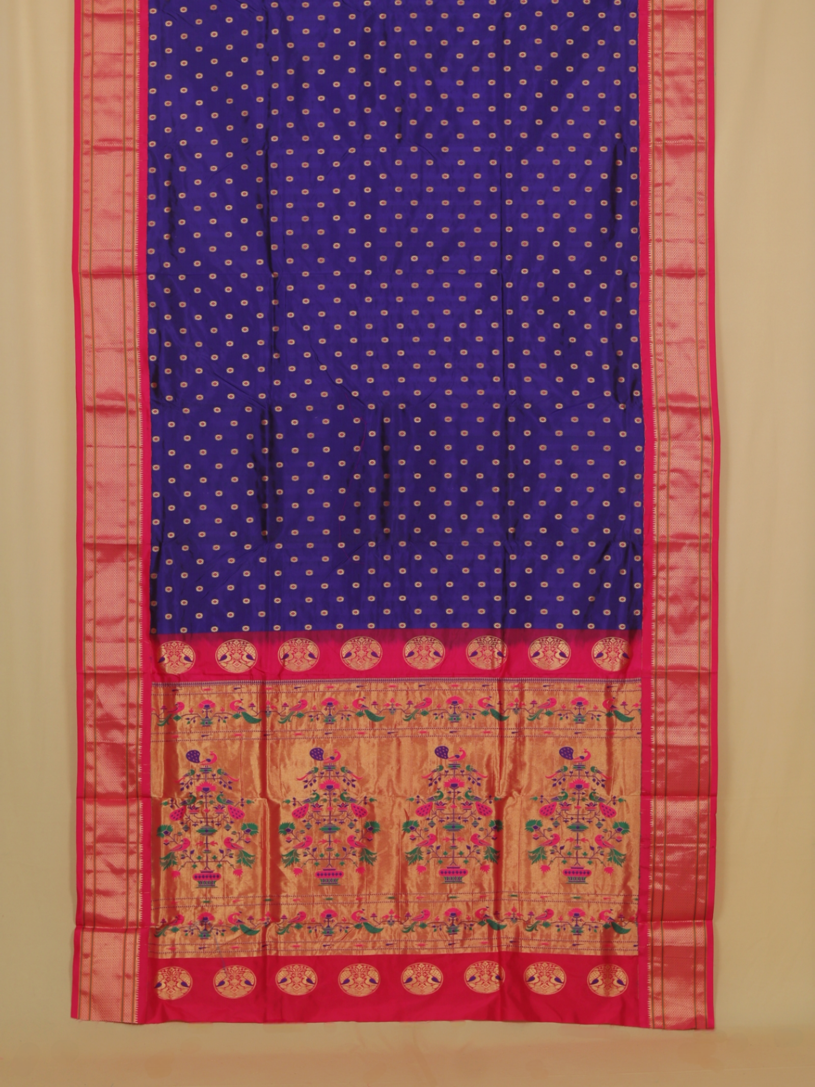 Purple blue silk paithani saree