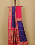 Purple blue silk paithani saree