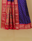 Purple blue silk paithani saree