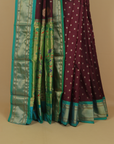 Wine silk paithani saree