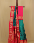 Emerald green silk paithani saree