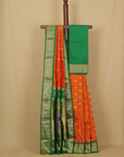 Brick rust silk paithani saree