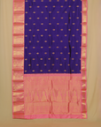 Purple blue silk kanjivaram saree