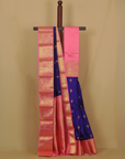 Purple blue silk kanjivaram saree