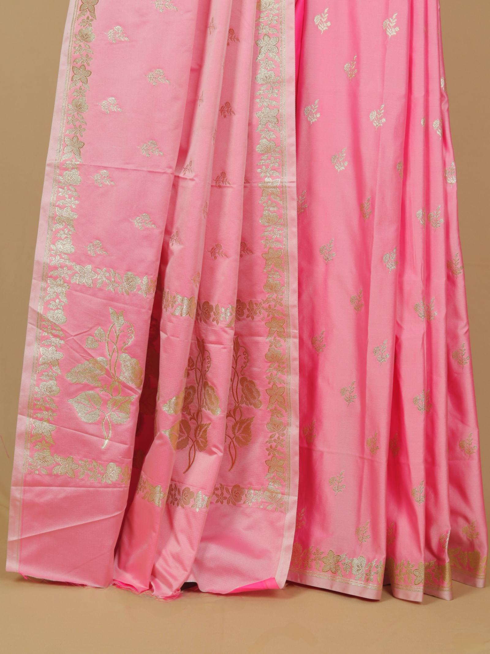 Light pink mashru silk banarasi saree