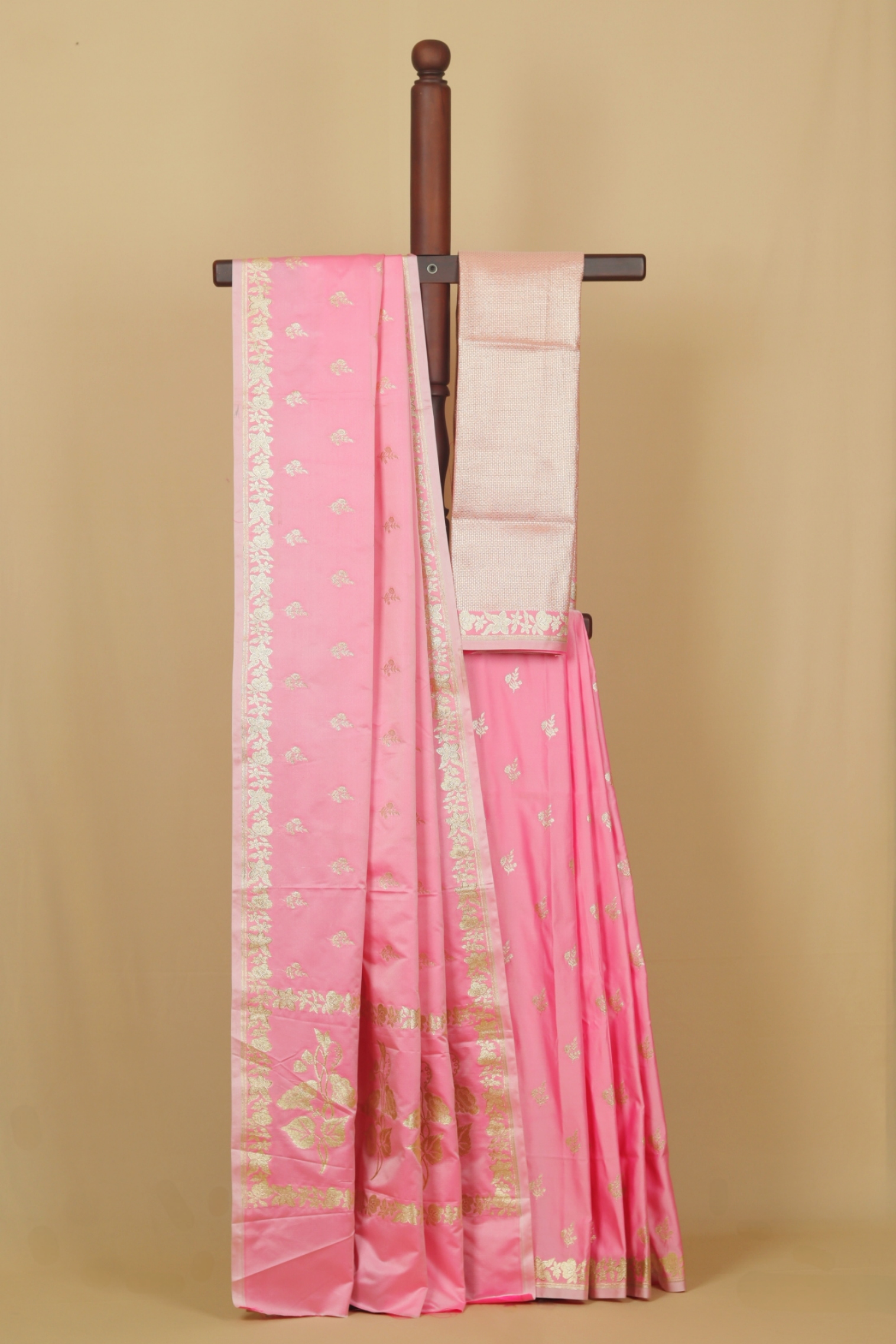 Light pink mashru silk banarasi saree