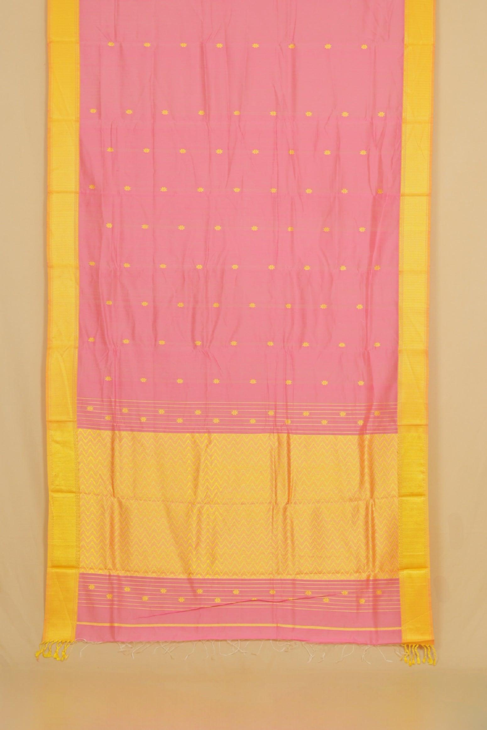 Pink silk cotton chanderi saree
