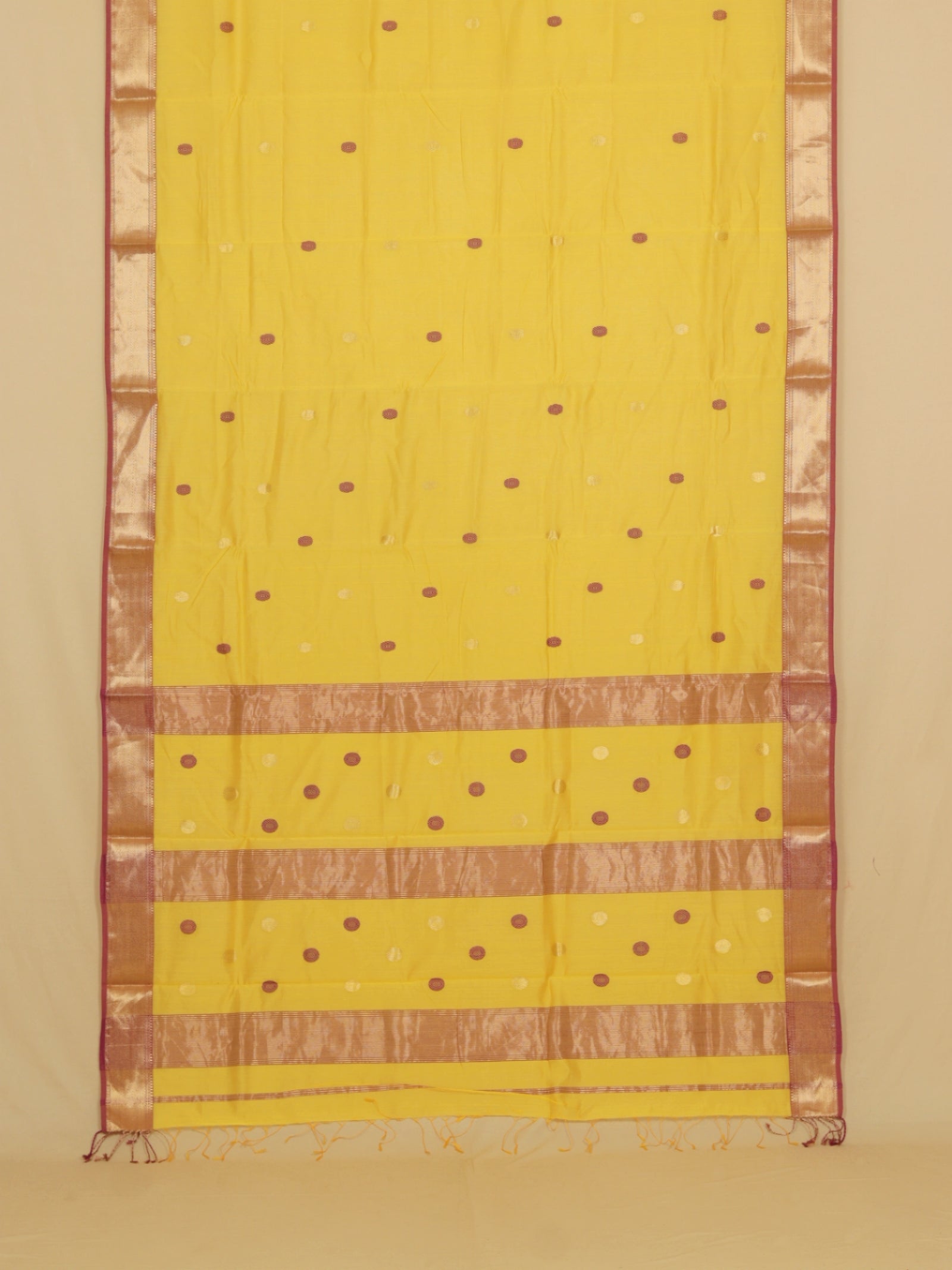 Yellow silk cotton chanderi saree