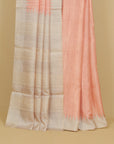 Peach semi tussar saree