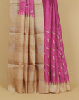 Majenta semi tussar saree