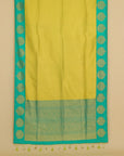 Parrot green zari brocket saree
