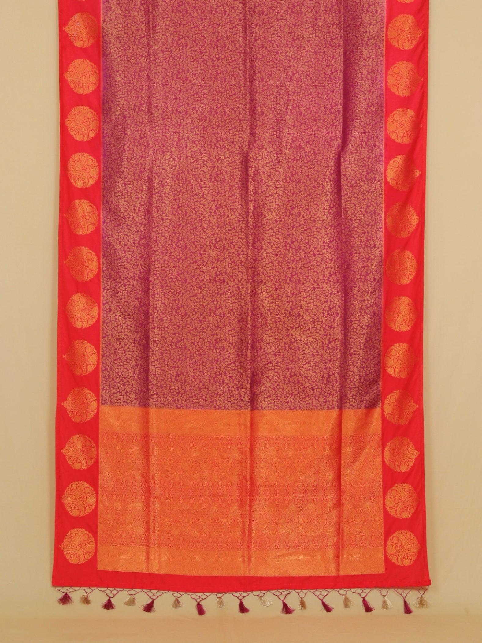 Majenta zari brocket saree