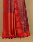Majenta zari brocket saree
